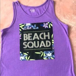 Cute purple kids beach squad tank top